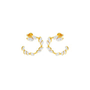 Round Lab-Grown Diamond Half-Round Circle Earrings 0.73 CTW – 40 Stones | 10K, 14K, 18K White, Yellow & Rose Gold | IGI Certified